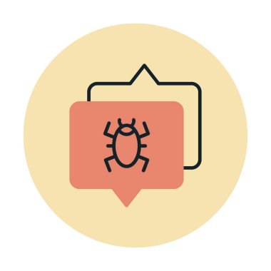 Konuşma balonu vektör resimlemesindeki hata simgesi 