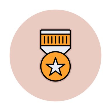 Basit Askeri Rozet simgesi, vektör illüstrasyonu