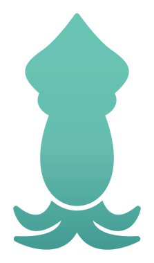 Beyaz arkaplanda mürekkep balığı vektörü simgesi 