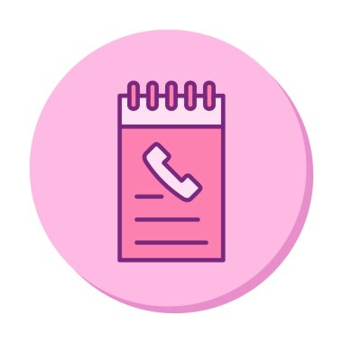 Beyaz arkaplanda telefon rehberi ikonu vektör çizimi