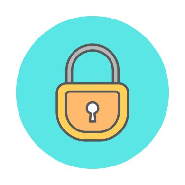 asma kilit web simgesi, vektör illüstrasyonu