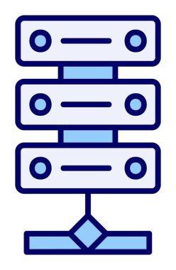 Ağ sunucu simgesinin vektör illüstrasyonu 