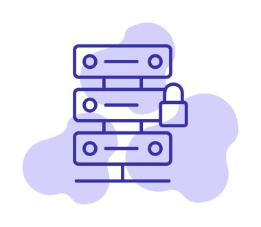 Sunucu simgesi illüstrasyonunu kilitle