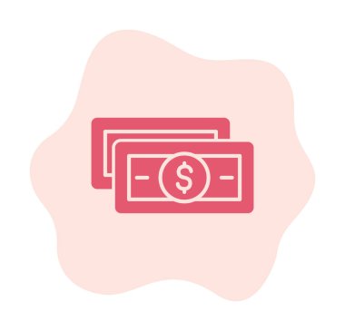 Dolar para çizgisi simgesi, vektör illüstrasyonu