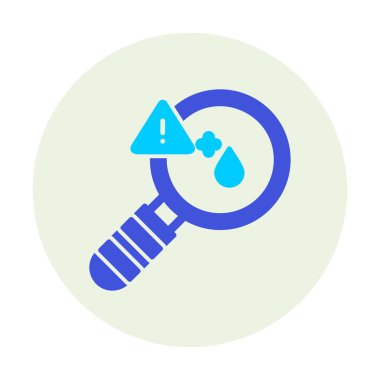 Büyüteç ve Kan testi ikonu vektörü. 