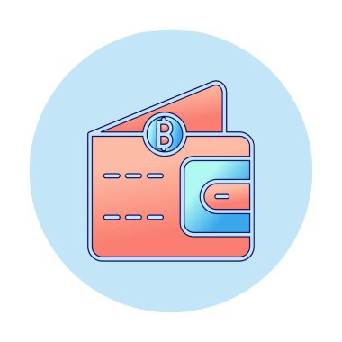 Basit Dijital Cüzdan simgesi, vektör illüstrasyonu