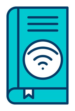 Wifi kitap ikonu vektör illüstrasyonu