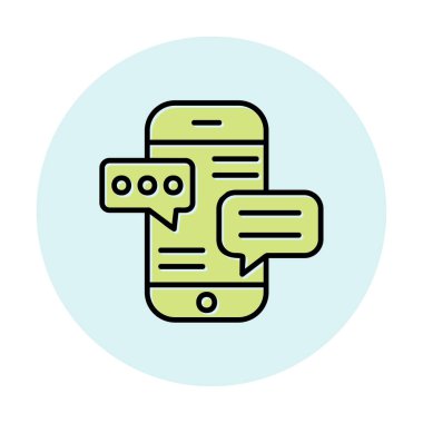 Basit akıllı telefon sohbet simgesi, vektör illüstrasyonu