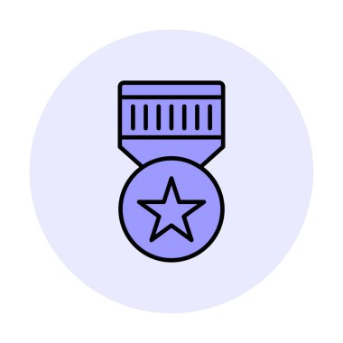 Basit Askeri Rozet simgesi, vektör illüstrasyonu