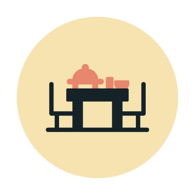 Basit ziyafet simgesi, vektör illüstrasyonu