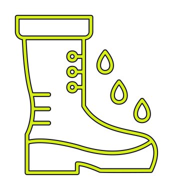 Basit Rainboot simgesi, vektör illüstrasyonu