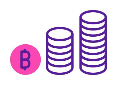 Basit bitcoin simgesi, vektör illüstrasyonu