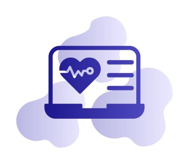 Dizüstü bilgisayarda basit bir kalp atışı simgesi 