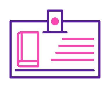 Kütüphane kartı simgesi, vektör illüstrasyonu