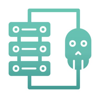 veri merkezi ve Hackleme vektör çizgisi simgesi