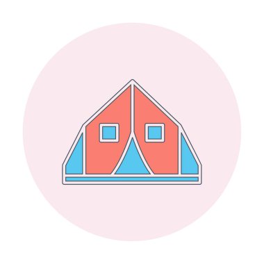 çadır simgesi, vektör çizimi  