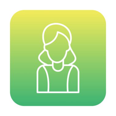 Kadın avatar simgesi, vektör illüstrasyonu 