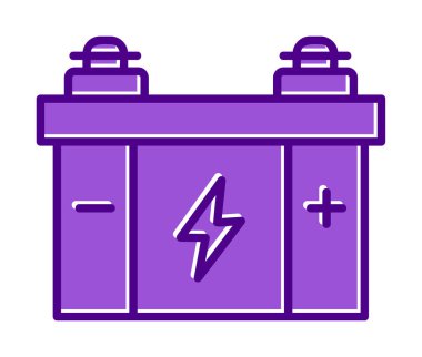 Basit düz araba pil vektör çizimi