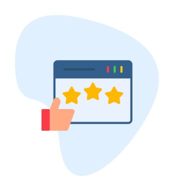  düz Review simge vektör illüstrasyon tasarımı