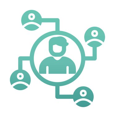 Vektör olarak basit bir düz sosyal ağ simgesi. logotype