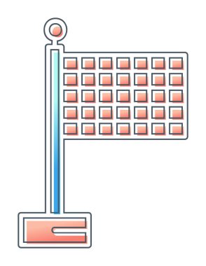 Basit ağ Bitir Bayrak simgesi, vektör illüstrasyonu 