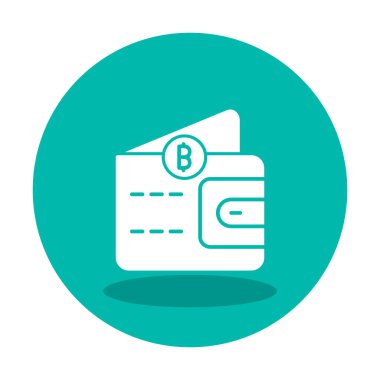 Basit Dijital Cüzdan simgesi, vektör illüstrasyonu