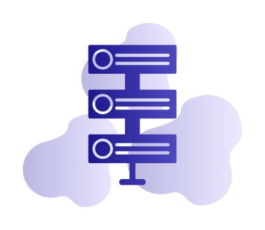 Ağ sunucu simgesinin vektör illüstrasyonu. Veritabanı basit simgesi 