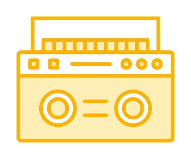  Boombox düz simgesi, vektör çizimi
