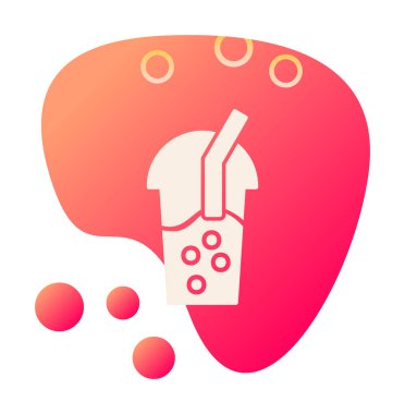 Kabarcık Çay ikonu vektör illüstrasyonu