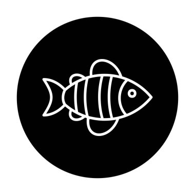 Basit düz balık simgesi çizimi 