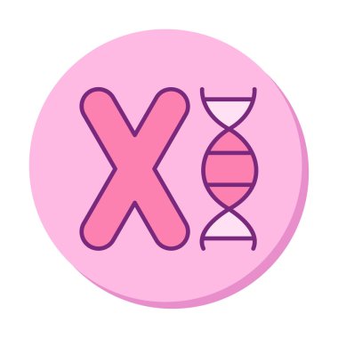 düz Kromozom ikon vektör çizimi 