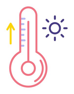 Termometre web simgesi, vektör çizim 