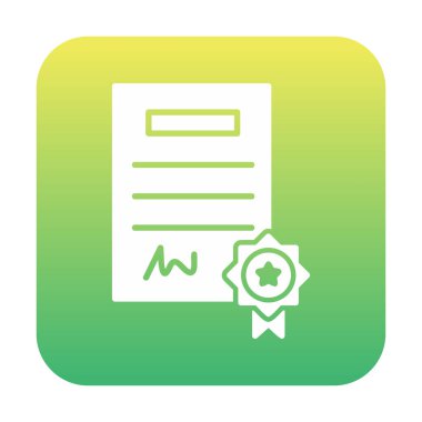 Sertifika vektör simgesi modern basit illüstrasyon                                 