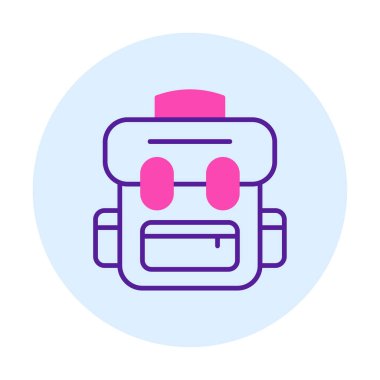 sırt çantası simgesi vektör illüstrasyonu