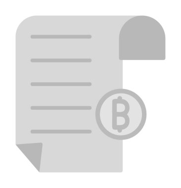Bitcoin imzalı fatura simgesinin vektör illüstrasyonu 