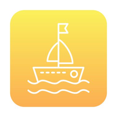 Basit bir yelkenli ikonu izole edildi. vektör illüstrasyonu