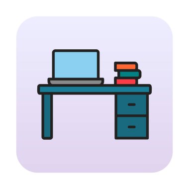 Ofis masa simgesinin vektör illüstrasyonu 