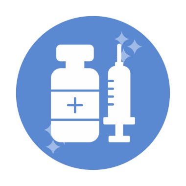 Aşı ikonu vektör illüstrasyon tasarımlı şırınga