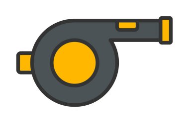 Basit Whistle düz simge vektörü, illüstrasyon