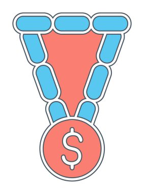 Dolar işaretli bilezik, vektör illüstrasyonu  