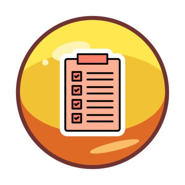 Kontrol Listesi web simgesi, vektör illüstrasyonu 