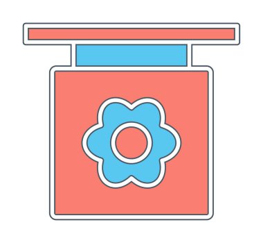 Basit çiçekçi duruşu simgesi, vektör illüstrasyonu