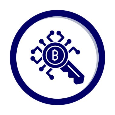 düz Şifreleme Anahtarı simgesi. vektör ince çizgi çizimi.