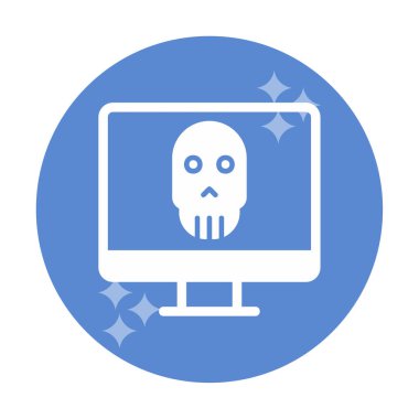 Ölü Bilgisayar Ekran simgesi, vektör illüstrasyonu 