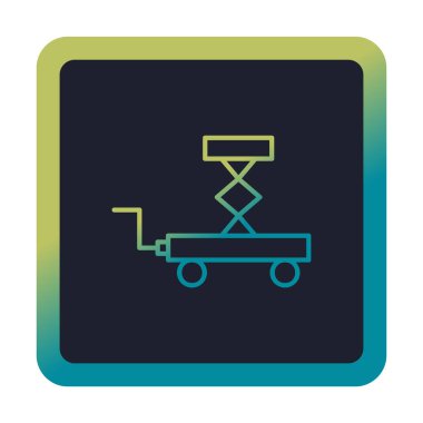 Makas kaldırma simgesi tasarımı, vektör illüstrasyonu