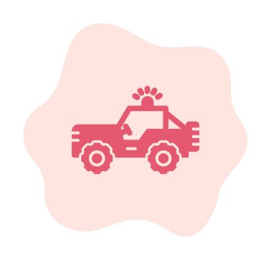 Askeri Jeep Simgesi, Vektör İllüstrasyonu