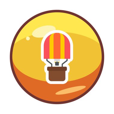 Sıcak Hava Balonu web simgesi basit illüstrasyon