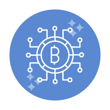 Bitcoin işareti, vektör illüstrasyonlu dijital para simgesi 