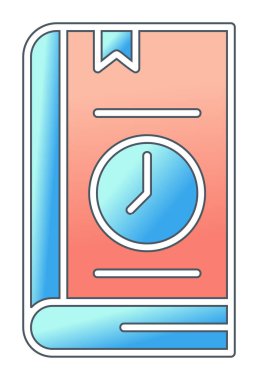 Kitap Zaman Sınırı simgesi, vektör illüstrasyonu 