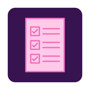 Kontrol Listesi web simgesi, vektör illüstrasyonu 